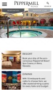 How peppermillreno.com looks like on a mobile device such as an iPhone.