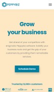 How peppybiz.com looks like on a mobile device such as an iPhone.