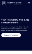 How perceptionsystem.com looks like on a mobile device such as an iPhone.