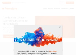 How percolate.com looks like on a tablet such as an iPad.
