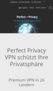 How perfect-privacy.com looks like on a mobile device such as an iPhone.