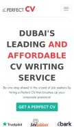 How perfectcv.ae looks like on a mobile device such as an iPhone.