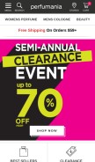 How perfumania.com looks like on a mobile device such as an iPhone.