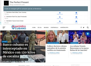 How periodicocubano.com looks like on a tablet such as an iPad.