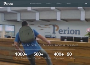 How perion.com looks like on a tablet such as an iPad.
