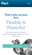 How perl.org looks like on a mobile device such as an iPhone.
