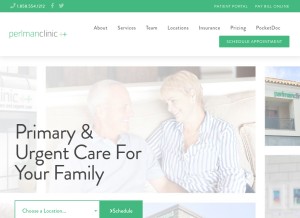 How perlmanclinic.com looks like on a tablet such as an iPad.