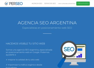 How perseo.com.ar looks like on a tablet such as an iPad.