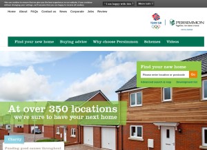 How persimmonhomes.com looks like on a tablet such as an iPad.