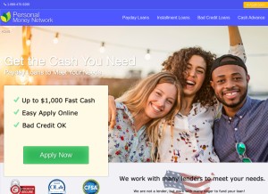 How personalmoneynetwork.com looks like on a tablet such as an iPad.