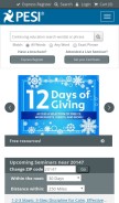 How pesi.com looks like on a mobile device such as an iPhone.