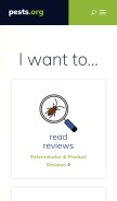 How pests.org looks like on a mobile device such as an iPhone.