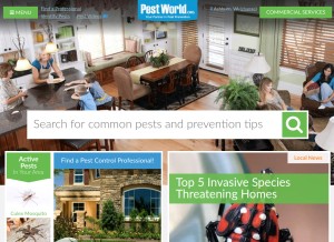 How pestworld.org looks like on a tablet such as an iPad.