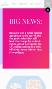 How peta2.com looks like on a mobile device such as an iPhone.
