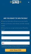 How peteforamerica.com looks like on a mobile device such as an iPhone.