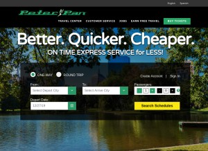 How peterpanbus.com looks like on a tablet such as an iPad.