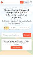How petersons.com looks like on a mobile device such as an iPhone.