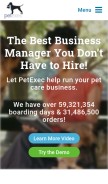 How petexec.net looks like on a mobile device such as an iPhone.