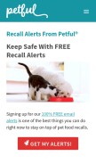 How petful.com looks like on a mobile device such as an iPhone.