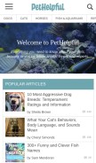 How pethelpful.com looks like on a mobile device such as an iPhone.