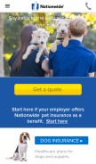How petinsurance.com looks like on a mobile device such as an iPhone.