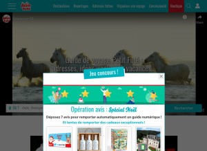 How petitfute.com looks like on a tablet such as an iPad.