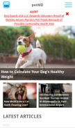 How petmd.com looks like on a mobile device such as an iPhone.