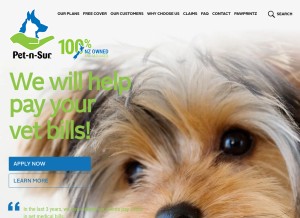 How petnsur.co.nz looks like on a tablet such as an iPad.
