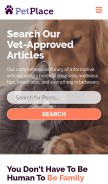 How petplace.com looks like on a mobile device such as an iPhone.