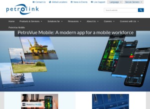 How petrolink.net looks like on a tablet such as an iPad.