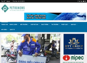 How petronews.vn looks like on a tablet such as an iPad.