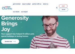How petsmartcharities.org looks like on a tablet such as an iPad.