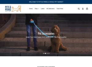 How petsnperks.com looks like on a tablet such as an iPad.