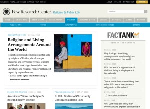 How pewforum.org looks like on a tablet such as an iPad.