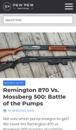 How pewpewtactical.com looks like on a mobile device such as an iPhone.