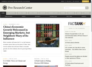 How pewresearch.org looks like on a tablet such as an iPad.