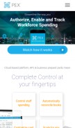 How pexcard.com looks like on a mobile device such as an iPhone.