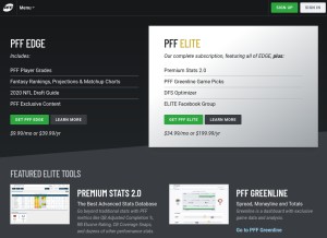 How pff.com looks like on a tablet such as an iPad.
