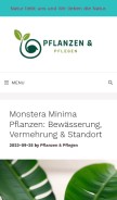 How pflanzenundpflegen.com looks like on a mobile device such as an iPhone.