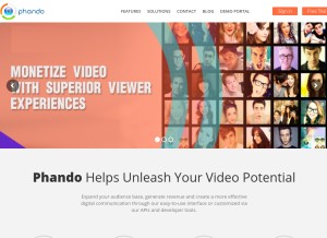 How phando.com looks like on a tablet such as an iPad.