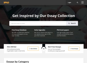 How phdessay.com looks like on a tablet such as an iPad.