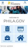 How phila.gov looks like on a mobile device such as an iPhone.