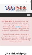 How philapark.org looks like on a mobile device such as an iPhone.