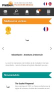 How philibertnet.com looks like on a mobile device such as an iPhone.