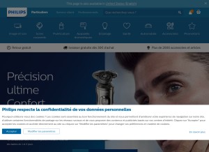 How philips.com looks like on a tablet such as an iPad.