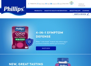 How phillipsdigestive.com looks like on a tablet such as an iPad.