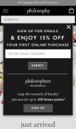 How philosophy.com looks like on a mobile device such as an iPhone.