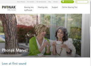 How phonak.com looks like on a tablet such as an iPad.