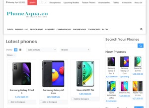 How phoneaqua.co looks like on a tablet such as an iPad.