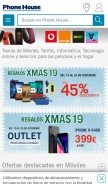 How phonehouse.es looks like on a mobile device such as an iPhone.